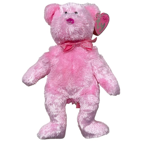 DAZZLER 2004 Ty Beanie Baby Pink Teddy Bear Plush Toy! - Picture 2 of 5